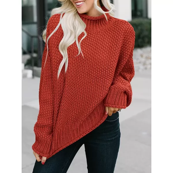 imageANRABESS Womens Turtleneck Oversized Sweaters Batwing Long Sleeve Pullover Loose Chunky Knit TopsRust