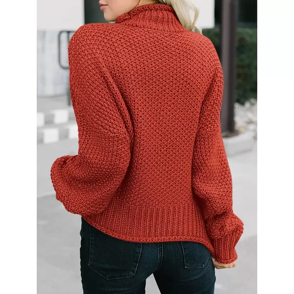 imageANRABESS Womens Turtleneck Oversized Sweaters Batwing Long Sleeve Pullover Loose Chunky Knit TopsRust