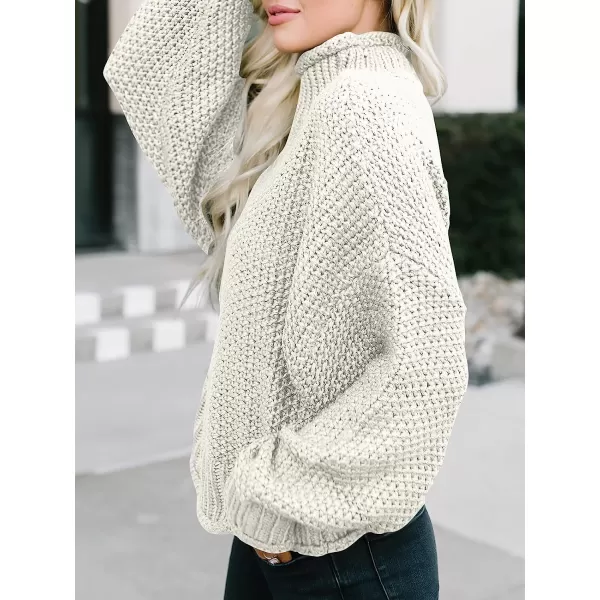 imageANRABESS Womens Turtleneck Oversized Sweaters Batwing Long Sleeve Pullover Loose Chunky Knit TopsWhite