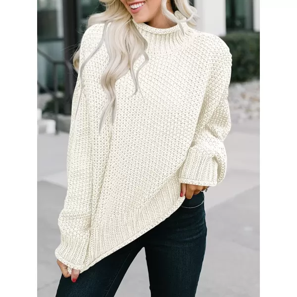 imageANRABESS Womens Turtleneck Oversized Sweaters Batwing Long Sleeve Pullover Loose Chunky Knit TopsWhite