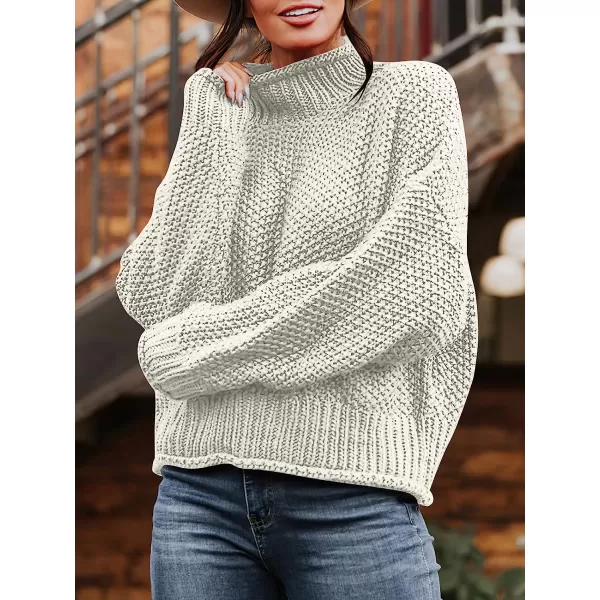 imageANRABESS Womens Turtleneck Oversized Sweaters Batwing Long Sleeve Pullover Loose Chunky Knit TopsWhite
