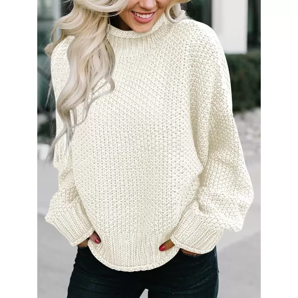 imageANRABESS Womens Turtleneck Oversized Sweaters Batwing Long Sleeve Pullover Loose Chunky Knit TopsWhite
