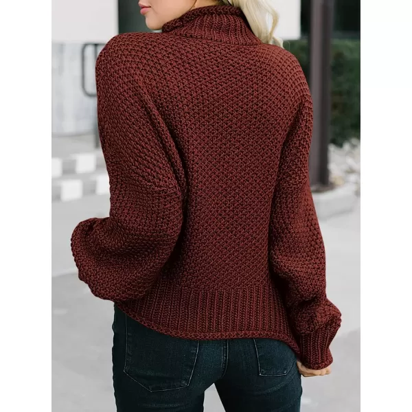 imageANRABESS Womens Turtleneck Oversized Sweaters Batwing Long Sleeve Pullover Loose Chunky Knit TopsWine Red