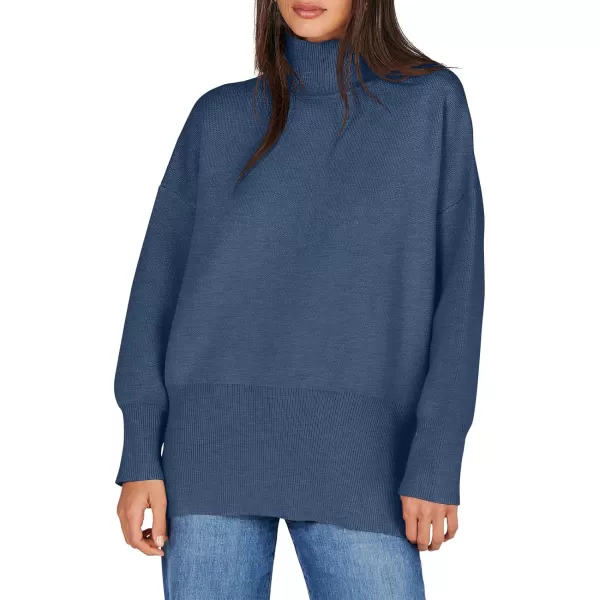 imageANRABESS Womens Turtleneck Oversized Sweaters Long Sleeve Chunky Side Slit Tunic Pullover Sweater Knit TopsDeep Blue