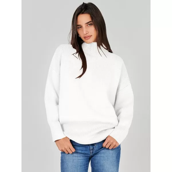 imageANRABESS Womens Turtleneck Oversized Sweaters Long Sleeve Chunky Side Slit Tunic Pullover Sweater Knit TopsWhite