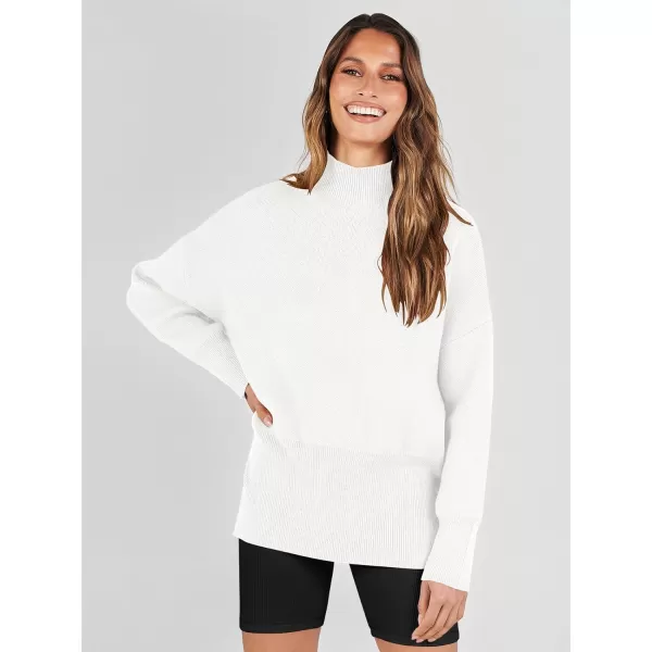 imageANRABESS Womens Turtleneck Oversized Sweaters Long Sleeve Chunky Side Slit Tunic Pullover Sweater Knit TopsWhite