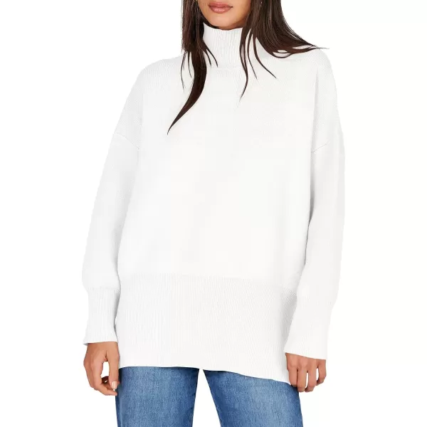 imageANRABESS Womens Turtleneck Oversized Sweaters Long Sleeve Chunky Side Slit Tunic Pullover Sweater Knit TopsWhite