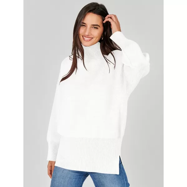 imageANRABESS Womens Turtleneck Oversized Sweaters Long Sleeve Chunky Side Slit Tunic Pullover Sweater Knit TopsWhite