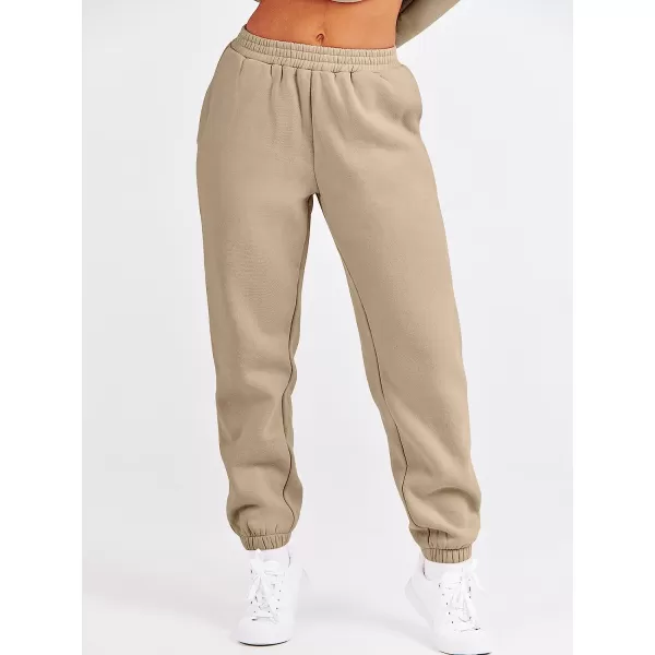 imageANRABESS Womens Two Piece Outfits Long Sleeve Crewneck Sweatsuit with Jogger Pants Lounge Sets with PocketsBrown