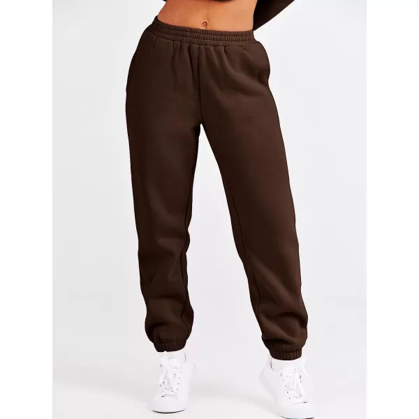 imageANRABESS Womens Two Piece Outfits Long Sleeve Crewneck Sweatsuit with Jogger Pants Lounge Sets with PocketsDrek Coffee
