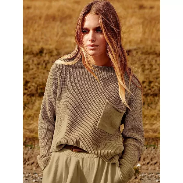 imageANRABESS Womens Two Piece Outfits Long Sleeve Knit Top Fall Sweater Set Oversized Pants Tracksuit Lounge SetsBrown
