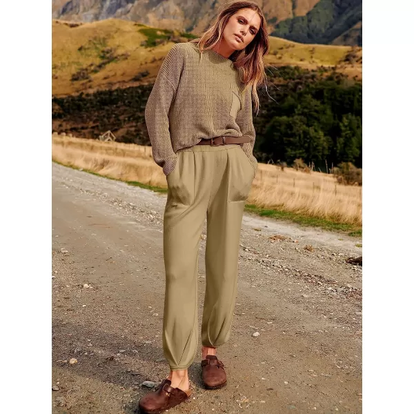 imageANRABESS Womens Two Piece Outfits Long Sleeve Knit Top Fall Sweater Set Oversized Pants Tracksuit Lounge SetsBrown