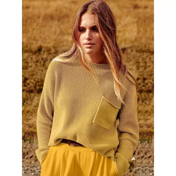 imageANRABESS Womens Two Piece Outfits Long Sleeve Knit Top Fall Sweater Set Oversized Pants Tracksuit Lounge SetsYellow