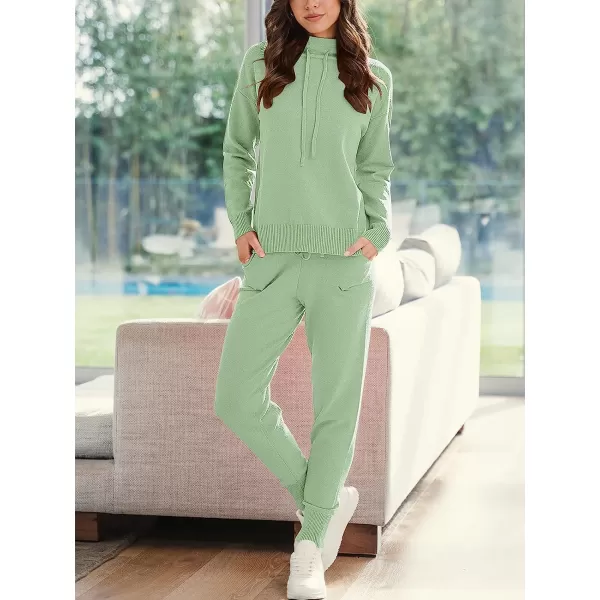 imageANRABESS Womens Two Piece Outfits Long Sleeve Turtleneck Pullover Top amp Drawstring Pants Sweatsuit Lounge SetMint