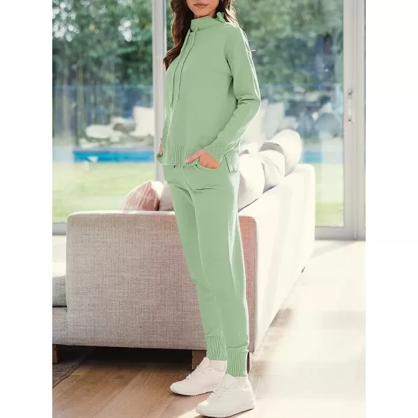 imageANRABESS Womens Two Piece Outfits Long Sleeve Turtleneck Pullover Top amp Drawstring Pants Sweatsuit Lounge SetMint