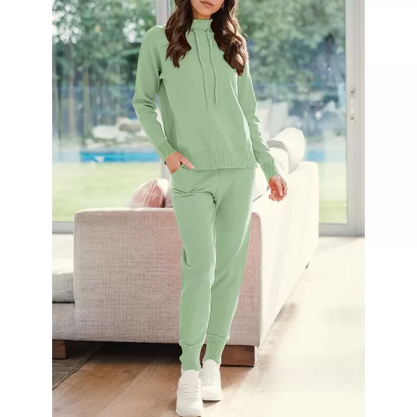 imageANRABESS Womens Two Piece Outfits Long Sleeve Turtleneck Pullover Top amp Drawstring Pants Sweatsuit Lounge SetMint