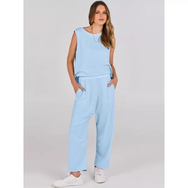 imageANRABESS Womens Two Piece Outfits Sleeveless Top  Harem Cropped Pants Matching Lounge Summer Sets 2024 Fashion ClothesLight Blue