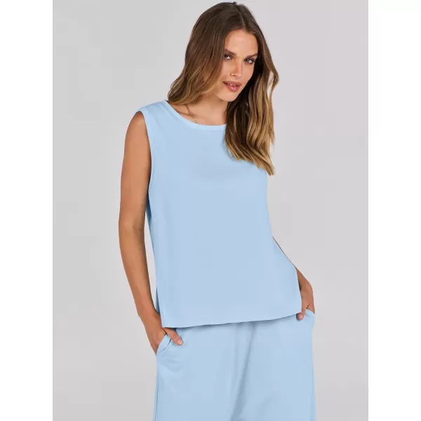 imageANRABESS Womens Two Piece Outfits Sleeveless Top  Harem Cropped Pants Matching Lounge Summer Sets 2024 Fashion ClothesLight Blue