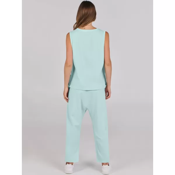 imageANRABESS Womens Two Piece Outfits Sleeveless Top  Harem Cropped Pants Matching Lounge Summer Sets 2024 Fashion ClothesLight Green