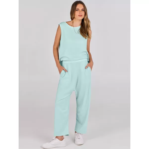 imageANRABESS Womens Two Piece Outfits Sleeveless Top  Harem Cropped Pants Matching Lounge Summer Sets 2024 Fashion ClothesLight Green