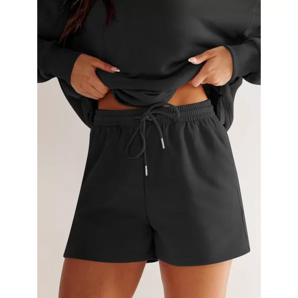 imageANRABESS Womens Two Piece Outfits Sweat Lounge Short Set Long Sleeve Gym Sweatsuit Tracksuit 2024 Spring ClothesBlack