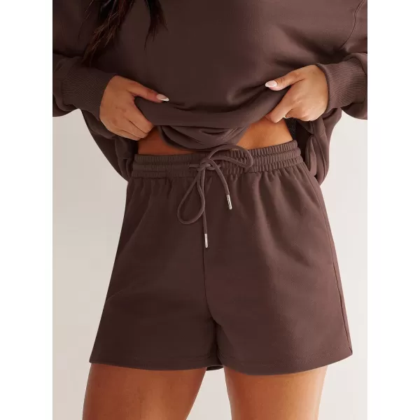 imageANRABESS Womens Two Piece Outfits Sweat Lounge Short Set Long Sleeve Gym Sweatsuit Tracksuit 2024 Spring ClothesBrown