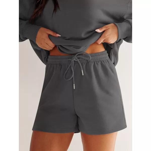imageANRABESS Womens Two Piece Outfits Sweat Lounge Short Set Long Sleeve Gym Sweatsuit Tracksuit 2024 Spring ClothesDeep Gray