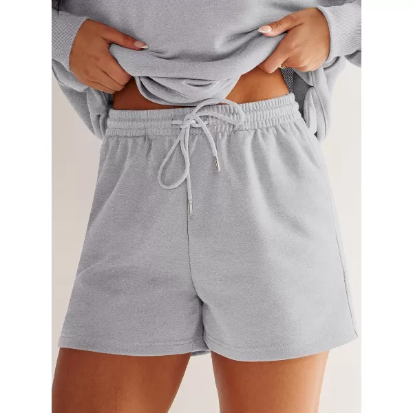 imageANRABESS Womens Two Piece Outfits Sweat Lounge Short Set Long Sleeve Gym Sweatsuit Tracksuit 2024 Spring ClothesGray