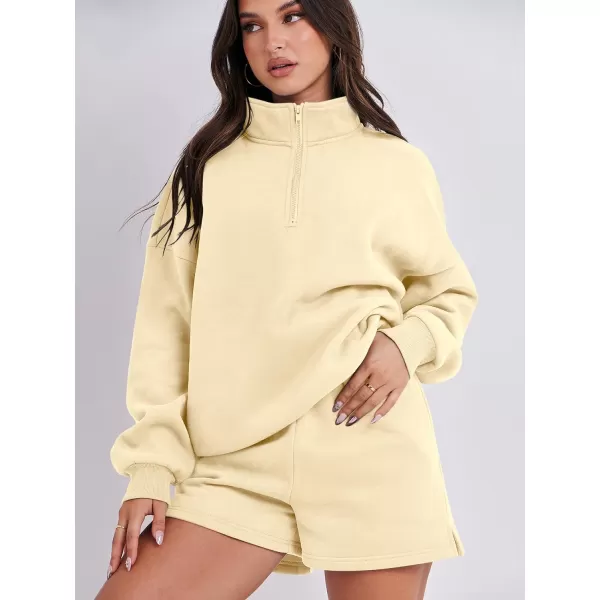 imageANRABESS Womens Two Piece Outfits Sweat Lounge Short Set Long Sleeve Gym Sweatsuit Tracksuit 2024 Spring Fashion Clothes03apricot