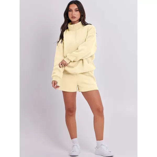 imageANRABESS Womens Two Piece Outfits Sweat Lounge Short Set Long Sleeve Gym Sweatsuit Tracksuit 2024 Spring Fashion Clothes03apricot