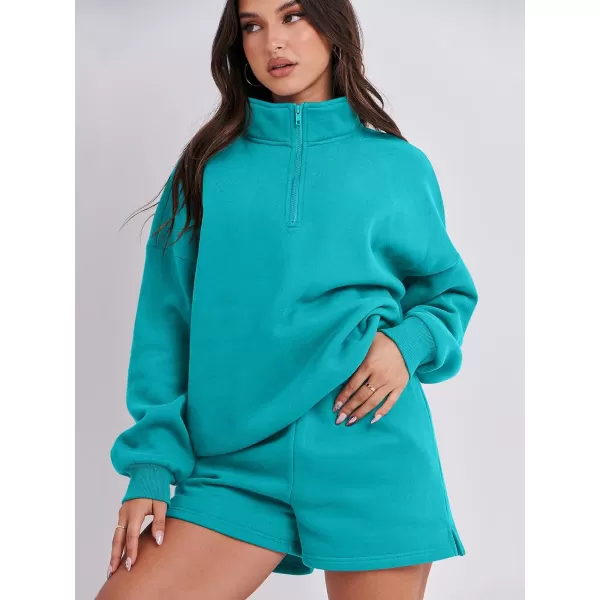 imageANRABESS Womens Two Piece Outfits Sweat Lounge Short Set Long Sleeve Gym Sweatsuit Tracksuit 2024 Spring Fashion Clothes16lake