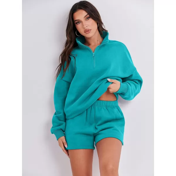imageANRABESS Womens Two Piece Outfits Sweat Lounge Short Set Long Sleeve Gym Sweatsuit Tracksuit 2024 Spring Fashion Clothes16lake
