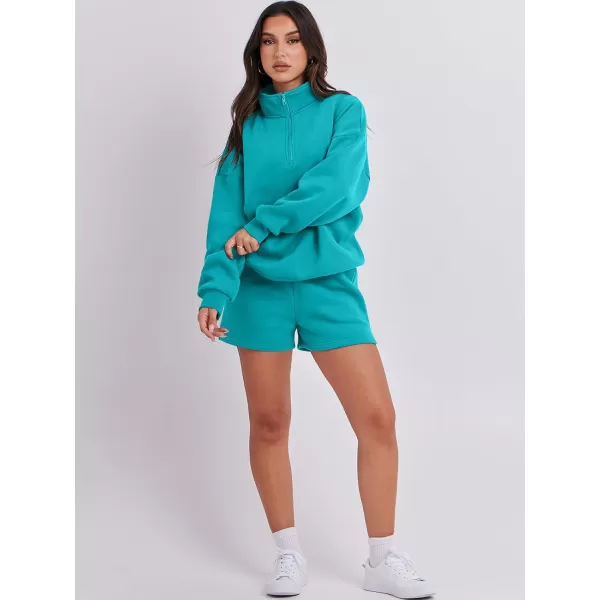 imageANRABESS Womens Two Piece Outfits Sweat Lounge Short Set Long Sleeve Gym Sweatsuit Tracksuit 2024 Spring Fashion Clothes16lake