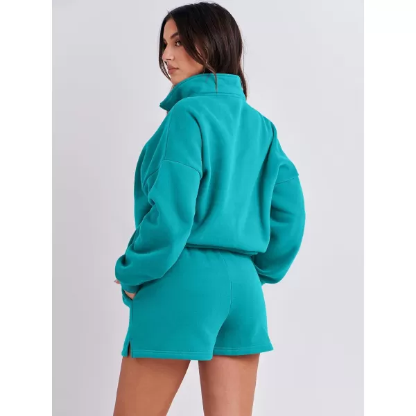 imageANRABESS Womens Two Piece Outfits Sweat Lounge Short Set Long Sleeve Gym Sweatsuit Tracksuit 2024 Spring Fashion Clothes16lake