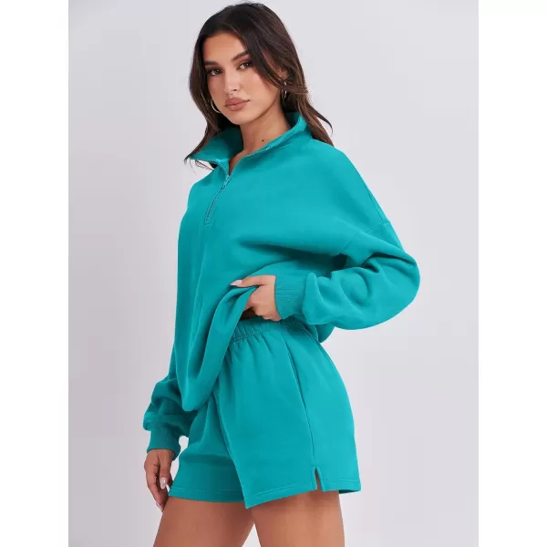 imageANRABESS Womens Two Piece Outfits Sweat Lounge Short Set Long Sleeve Gym Sweatsuit Tracksuit 2024 Spring Fashion Clothes16lake