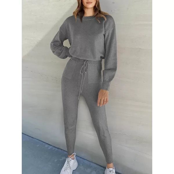 imageANRABESS Womens Two Piece Outfits Sweater Sets Long Sleeve Pullover and Drawstring Pants Lounge Sets18gery2