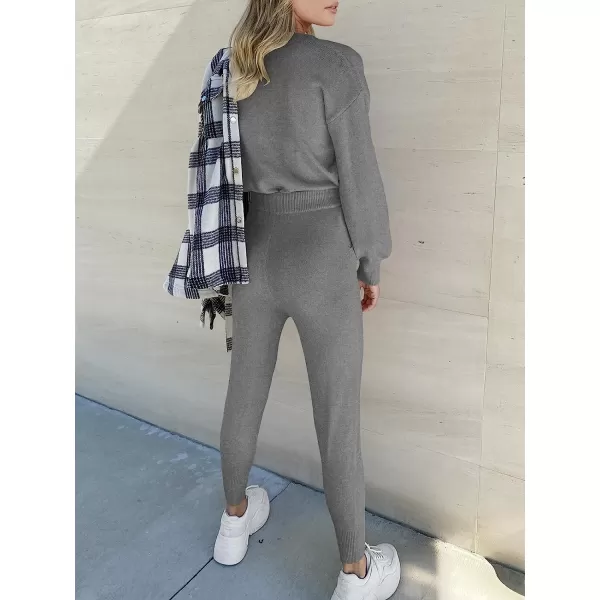imageANRABESS Womens Two Piece Outfits Sweater Sets Long Sleeve Pullover and Drawstring Pants Lounge Sets18gery2
