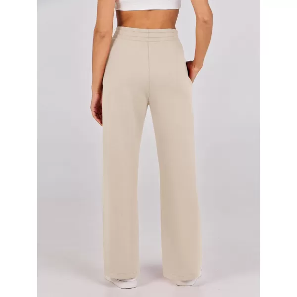 imageANRABESS Womens Wide Leg Sweatpants 2023 Fall Casual Loose High Wasited Straight Baggy Jogging Sweat PantsApricot