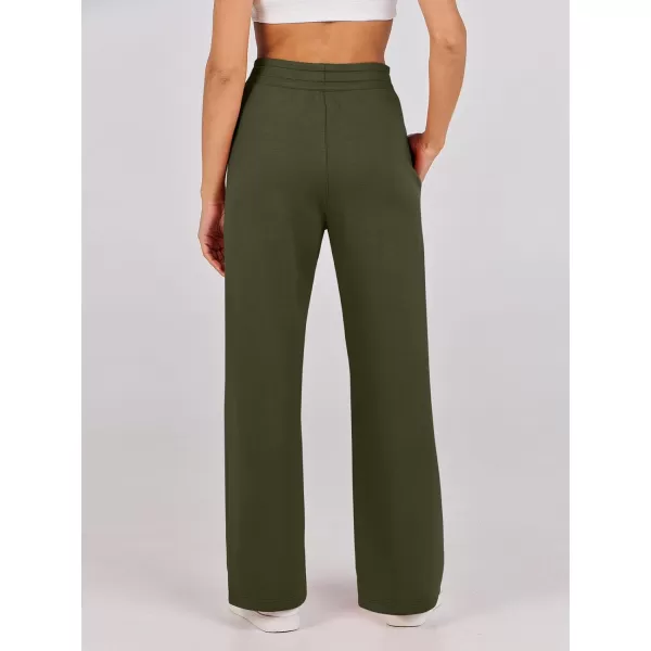 imageANRABESS Womens Wide Leg Sweatpants 2023 Fall Casual Loose High Wasited Straight Baggy Jogging Sweat PantsArmy Green