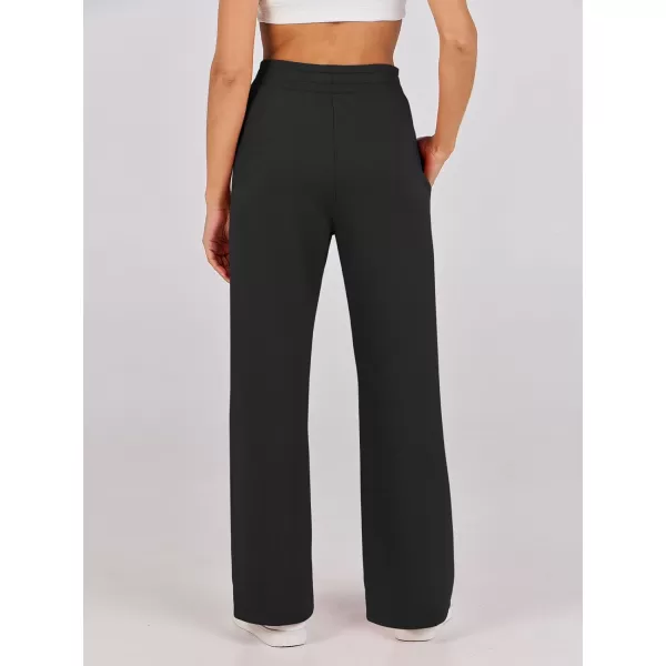 imageANRABESS Womens Wide Leg Sweatpants 2023 Fall Casual Loose High Wasited Straight Baggy Jogging Sweat PantsBlack