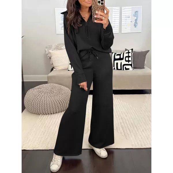 imageANRABESS Womens Wide Leg Sweatpants 2023 Fall Casual Loose High Wasited Straight Baggy Jogging Sweat PantsBlack