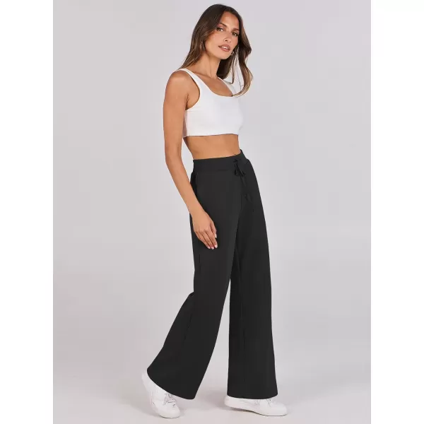 imageANRABESS Womens Wide Leg Sweatpants 2023 Fall Casual Loose High Wasited Straight Baggy Jogging Sweat PantsBlack