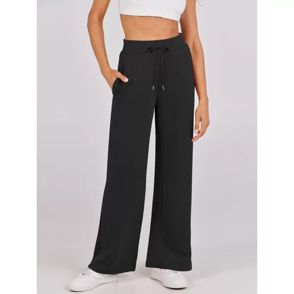 imageANRABESS Womens Wide Leg Sweatpants 2023 Fall Casual Loose High Wasited Straight Baggy Jogging Sweat PantsBlack