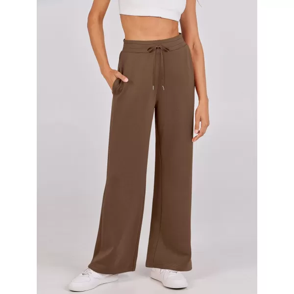 imageANRABESS Womens Wide Leg Sweatpants 2023 Fall Casual Loose High Wasited Straight Baggy Jogging Sweat PantsBrown