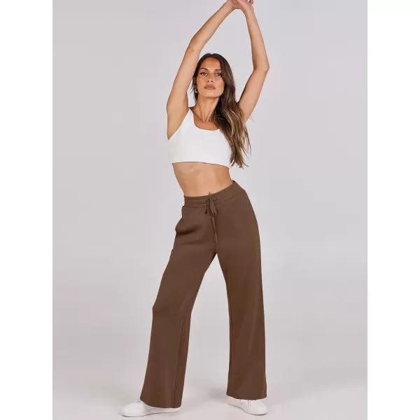 imageANRABESS Womens Wide Leg Sweatpants 2023 Fall Casual Loose High Wasited Straight Baggy Jogging Sweat PantsBrown