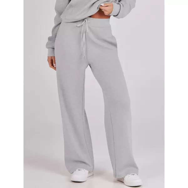 imageANRABESS Womens Wide Leg Sweatpants 2023 Fall Casual Loose High Wasited Straight Baggy Jogging Sweat PantsLight Grey