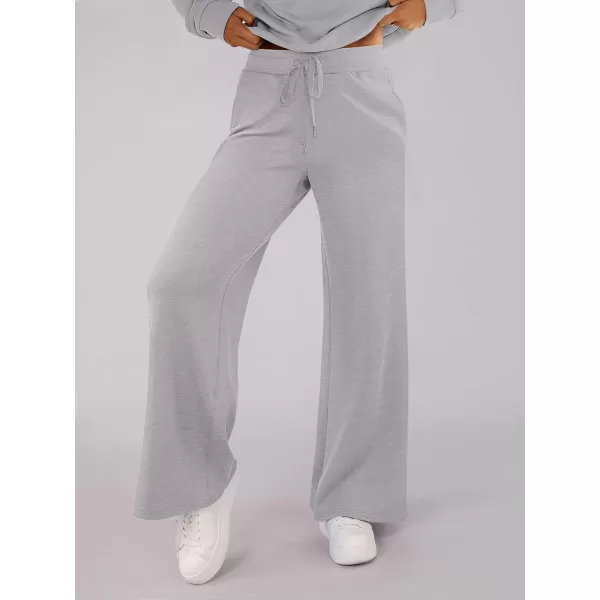 imageANRABESS Womens Wide Leg Sweatpants 2023 Fall Casual Loose High Wasited Straight Baggy Jogging Sweat PantsLight Grey