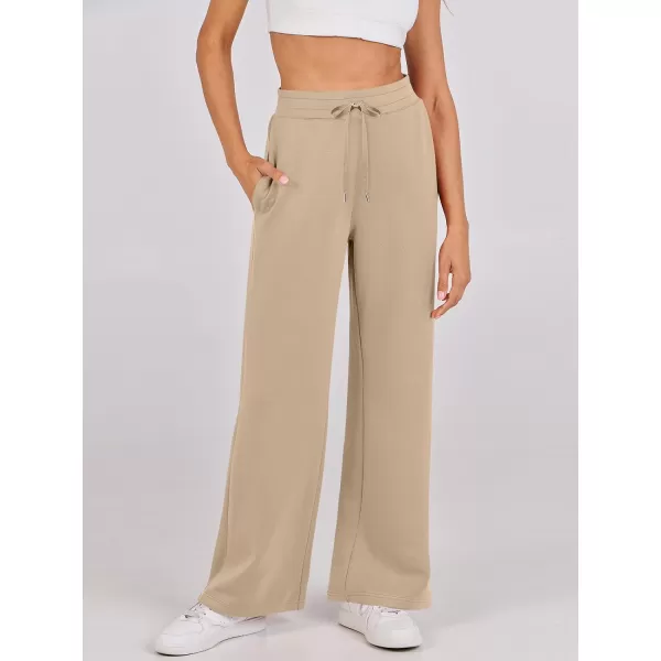 imageANRABESS Womens Wide Leg Sweatpants 2023 Fall Casual Loose High Wasited Straight Baggy Jogging Sweat PantsLight Khaki