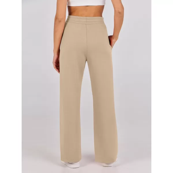 imageANRABESS Womens Wide Leg Sweatpants 2023 Fall Casual Loose High Wasited Straight Baggy Jogging Sweat PantsLight Khaki