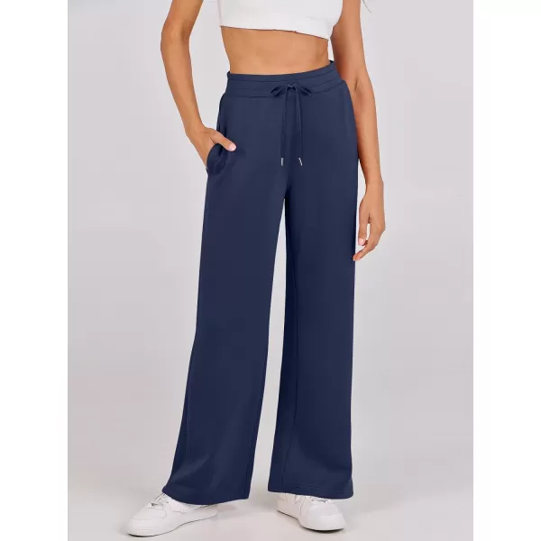 imageANRABESS Womens Wide Leg Sweatpants 2023 Fall Casual Loose High Wasited Straight Baggy Jogging Sweat PantsNavy Blue